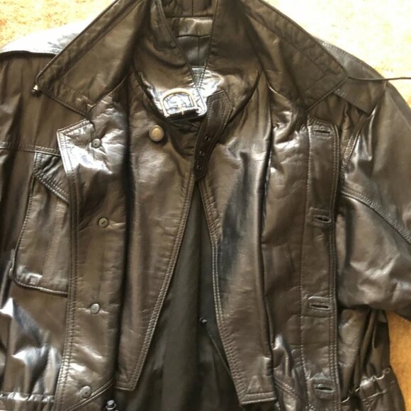 Vintage The Leather Ranch Le Ranch du Cuir Leather Jacket men's Canadian Sz 2 - Picture 5 of 9